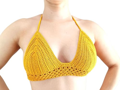 NORDESTINA Crop Top Bikini Crochet Mujer, Alicia, L