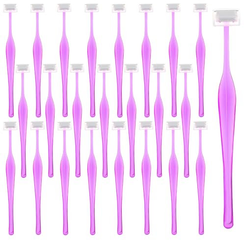 24 Stück Augenbrauen Rasierer Damen T-förmiger Augenbrauenrasierer Gesichtshaarentferner Mini Dereyebrow Razor mit Abdeckung Gesichtsbrauen Nagelhautpflege für Frauen und Männer