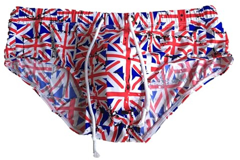 GFM Men's Swimming Briefs, Union Jack British Flag Pattern (SWM-UJ-B) (Multicolor-B-Size:UK-L) (SWM-UJ-F1801-UK-L-ASN-XL)