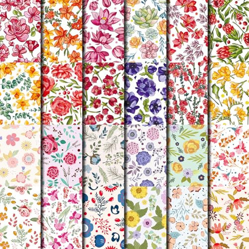 24 Blatt Blumen-Bastelpapier, Sammelalbum, Vintage-Rose, dekoratives Papier, Karton, DIY-Blumen, buntes Papier, Block für Fotoalben, Zeichnen, Verzierung, Geschenkverpackungskarten, 15,2 x 15,2 cm