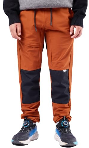 CALBOUNT Jungen Wanderhose Kinder Wasserdicht Trekkinghose Elastische Taille Outdoorhose Orangenbraun 170