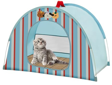 Nybhyjka - Tienda para mascotas (casita acogedora, plegable, lavable, transpirable, con ventilación ventilada, para gatito, cachorro, conejito al aire libre, jardín