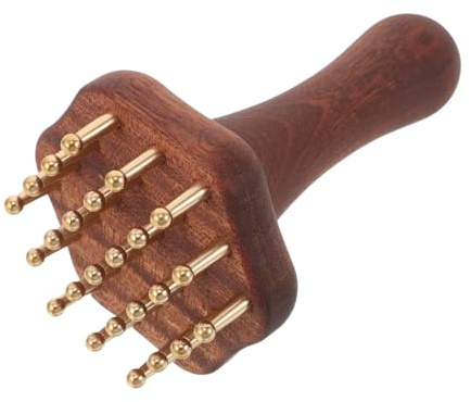 TOYZFRIENDY Cepillo de Masaje de Meridianos de Cobre y Madera Herramienta Portátil para Raspado y Relajación Muscular Abdomen Brazos Piernas y Espalda Cepillo Ergonómico para Uso Diario