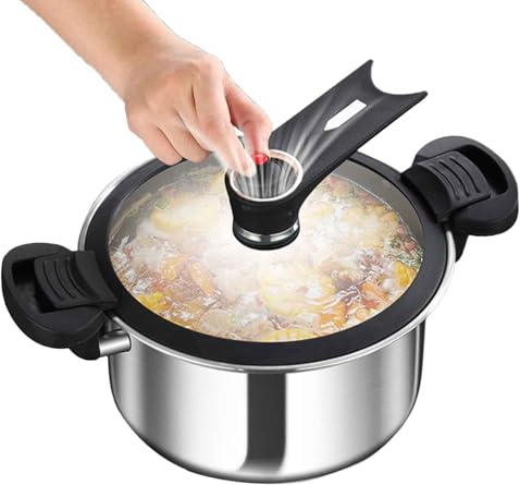 Cooker A Pressione - Pentola In Acciaio Inossidabile Portatile, Pentola Di Cottura Veloce Multifunzionale A Doppia Maniglia | Pocariere Da Cucina Per Uffici Pesanti Per Stufati, Carne, Fagioli, Zuppa