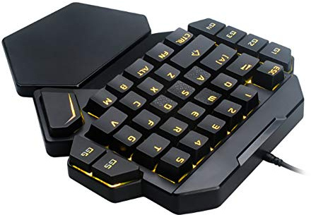 RASTKY Speltangentbord Ett Handat Enhandat Tangentbord RGB Blacklight Mekaniskt Tangentbord med Makrodefinitionsfunktion - Videospel/PC/Tillbehör/Gaming