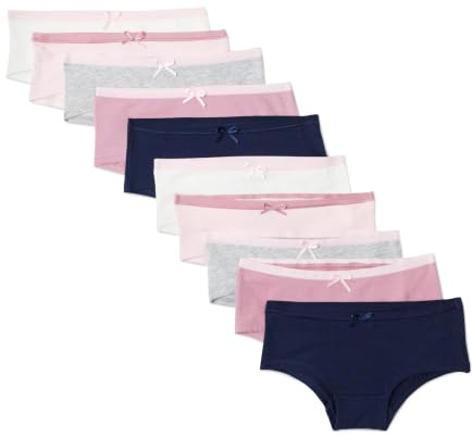 Amazon Essentials Culotte Hipster en Jersey de Coton Fille, Lot de 10, Neutres, 4 ans