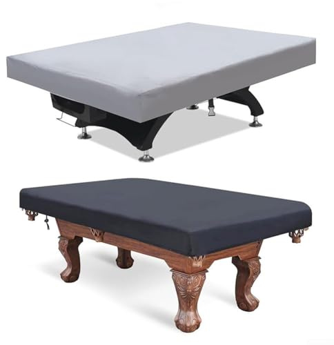 Funda protectora para mesa de billar al aire libre con tela impermeable y cordón ajustable que ofrece protección resistente del polvo, la lluvia y la nieve (color negro, 7 pies)