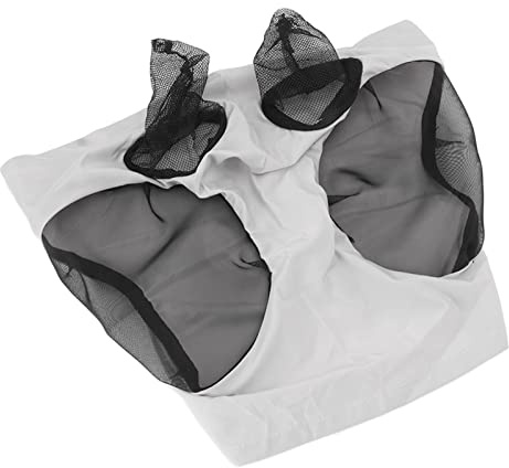 Phefop Hästflugmask med öron Hästmesh Flugmask Hästskydd med Lång Näsa -skydd Anti-myggstickat Tyg för Alla Hästar Arab Cob (Grå)