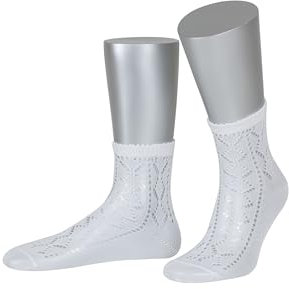 Lusana Damen Trachtensöckchen Heidi Trachtenstrümpfe, Weiß (weiß 26), 36/37 (Herstellergröße: 36-38)