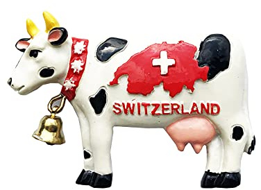 3D Cow Switzerland Refrigerator Fridge Magnet Tourist Souvenirs Handmade Resin Craft Magnetic Stickers Home Kitchen Decoration Travel Gift