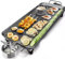 Electrical Grill 1500W BBQ Barbecue Table Top Griddle Non-Stick Hot Plates, Adjustable Temperature Control Smokeless Portable Electric Teppanyaki Grill for lndoor or Outdoor Use (L, 48 x 27 x 8 cm)