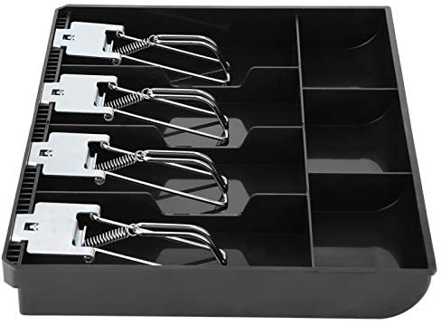 Kasse Geldschublade, 33.00 * 26.00 * 4.00cm Kassenschublade mit 7 Rastern Cash Tray Schublade Register Einsatz Kassenschublade mit 4 Scheinen und 3 Münzenschublade Herausnehmbare Kassenschublade