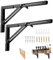 Viesap Klappkonsole 400mm, 2PCS Klappkonsole Schwerlast, Tisch Klappschanier, Klapptisch Wand, Klappregalhalterungen, Tragfähigkeit 70kg, Für Platzsparende Haus Küche Klapptisch Wandmontage. Schwarz.