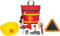small Foot Feuerwehrrucksack mit Zubehör, Feuerwehr-Spielzeug aus Holz fürs Rollenspiel, für Kinder ab 3 Jahren, 12361, Rot und Gelb