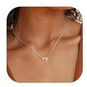 Chriscoco Collana Argento 925 Donna Ragazza Collana con Iniziale Collana Cuore con Ciondolo Collana Lettera D Collana Iniziali Collana Donna Argento - con Portagioie