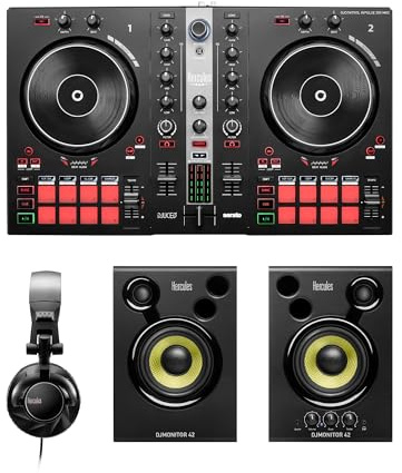 Hercules DJ Essentials Kit – All-in-One Kit to Learn to DJ – Software and Tutorials Included