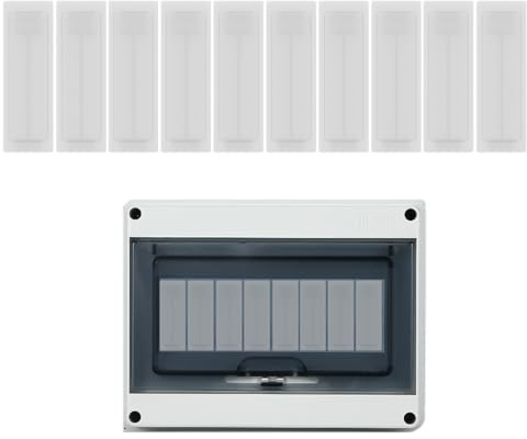 THQAE 10 Pcs tapa cuadro electrico, Tiras de Cobertura para Cuadro Eléctrico, Cubrehuecos Modulares Ciegos para Caja de Fusibles, Compatible con Schneider, Hager, Legrand