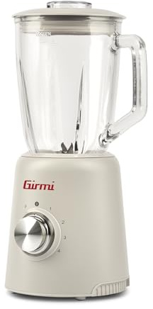 Girmi FR93 Frullatore, 1000 W, 4 Velocità, 1,5 Litri, 6 Lame INOX, Bicchiere in Vetro, Funzione Tritaghiaccio, Bianco