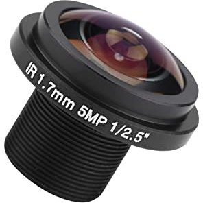 Akozon Lente de Cámara de Seguridad Ojo de HD de 5MP Lente de CCTV de 1,7 Mm de Longitud de 185 ° para Cámara de Seguridad Ojo de, M12x0.5 Gran Angular de 185 °, de CCTV de HD de 5MP