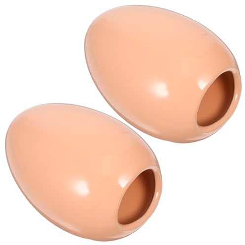 FONDOTIN Nido de Cerámica para Hámster Pequeño 2 Piezas, Cama Refrescante para Mascotas Pequeñas, Material Cerámico Seguro y Práctico para Verano y Refugio Diario Color Color Aleatorio