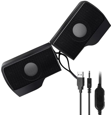 Mini soundbar per computer, alimentazione USB, con clip, altoparlante multimediale cablato, per PC, laptop, giochi, musica, video, ufficio, casa, studio, viaggi, intrattenimento, multimediale, sistema