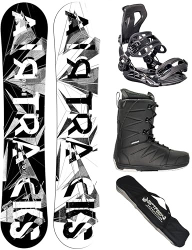 AIRTRACKS Snowboard Set Paquete Completo Tabla BWF Extra Wide (Hombre) 171 + Fijaciones Master + Botas Star Black 43 + SB Bag