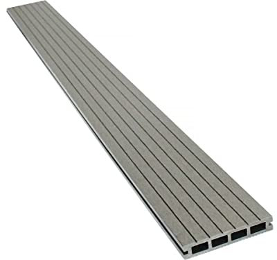 Lot de 3 lames de terrasse composite alvéolaires - Long: 2,4m - surface 1m² - Gris