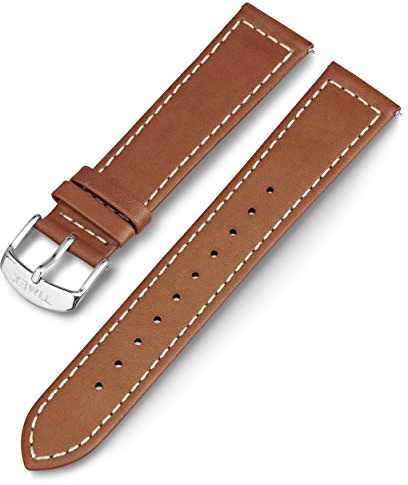 Timex 20mm Genuine Leather Strap – Tan with Silver-Tone Buckle