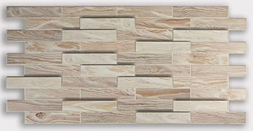 Grace Baltic - 4,7 m²/10 Stück Beste Qualität 3D Wandpaneele Wandverkleidung PVC-Verkleidung Wanddeko Wandtattoos elastisch 1mm Stärke Gebleichte Eiche