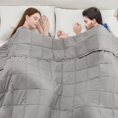 anfie Weighted Blanket King Size for Adults (80x87 20lbs Grey),Cooling Heavy Blanket for Sleeping Perfect for 190-210 lbs, Breathable Blanket for Adults & Couple All Season, Machine Washable