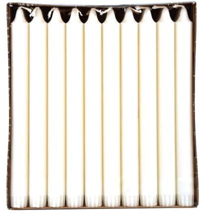PAPSTAR 30 Kronkerzen Ø 2,2 cm · 20 cm weiss aus 100% Stearin Stabkerzen