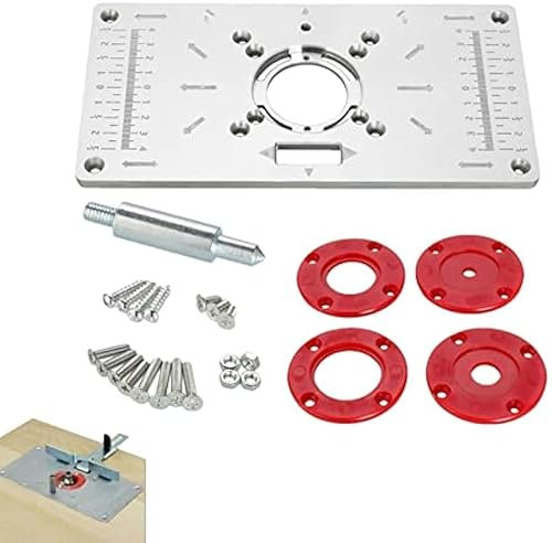 COOVS Plaque d'insertion de table de défonceuse en Aluminium avec 4 Anneaux, pour le Travail du Bois, Bancs Multifonctionnels, Modèles