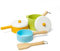Bigjigs Toys Wooden Pots & Pans - 7 Piece Pretend Playset For Children, Kids Kitchen Accessories, Sustainable Gifts & Playsets, Nurtures Mini Imaginations, Age 18 Month Old +