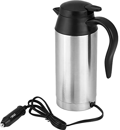 QANYEGN 750ml Car Electric Kele, 12V Stainless Steel Heating Kele, Car Kele, Electric Travel ES for Most Car Cup Holders