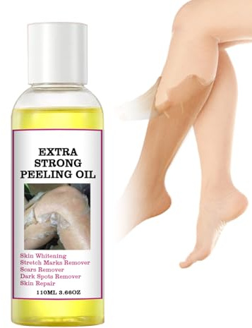 Extra Stark Gul Peeling Olja 110 ml - Exfolierande för Mörk Hud, Naturliga Fläckar Blekande Lösning för Kroppen, Hornhud, Armbågar, Knän, Fingrar