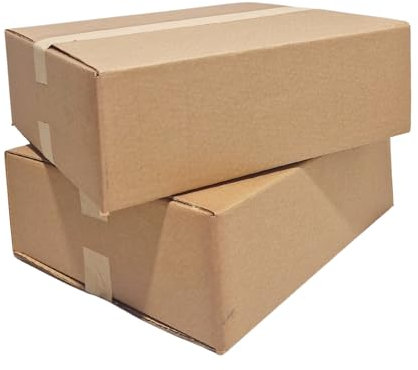 W.E. Roberts Strong Double Wall Cardboard Boxes 16.5 x 14 x 4 / 42cm x 35.6cm x 12.7cm 19 Litres Storage Packing Moving House Sturdy Laptop Shipping Boxes (Pack of 10)