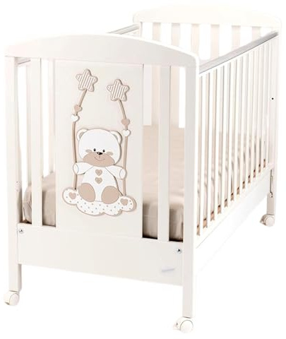 Palla Pallina Culla Neonato Rete Con Kit Due Posizioni e Doghe in Legno Lettino Neonato Con Sponde Regolabili e Cassettone Ad Alto Scorrimento Lettino Bambino PRODOTTO IN ITALIA In Legno Di Faggio