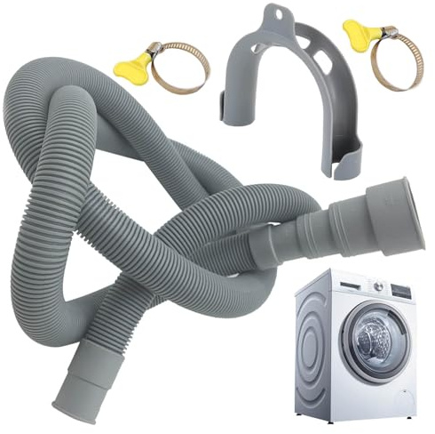 Kit tubo di scarico lavatrice, Prolunga per tubi flessibili per lavastoviglie con morsetto, Tubo corrugato e flessibile per interfacce di taglio grandi da 20 mm 24 mm
