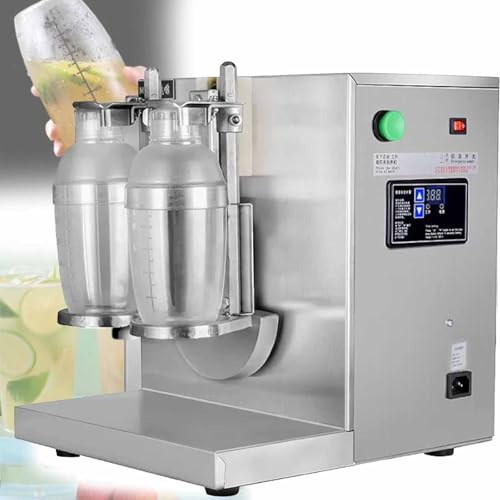 LSBHPPD Batidora de Té con Leche Doble Cabeza 120W con 2 * 1000ml, Batidora Comercial Té con Leche con Temporizador 120S,Máquina Agitadora de Té con Leche,Batidora de Boba Milk Tea