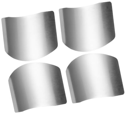 Gatuida 4 piezas Protector de Dedos de Acero Inoxidable Cubierta Ergonómica para Cocina Protección Segura contra Cortes para Uso Diario y Práctica el Hogar