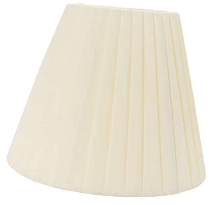ORFOFE Pantalla de Lámpara Plisada de Tela Enrollable 10 Pulgadas, Accesorio para Lámpara de Escritorio y Mesita de Noche, Color Beige, Material Tela y Hierro, Uso para Dormitorio, 1