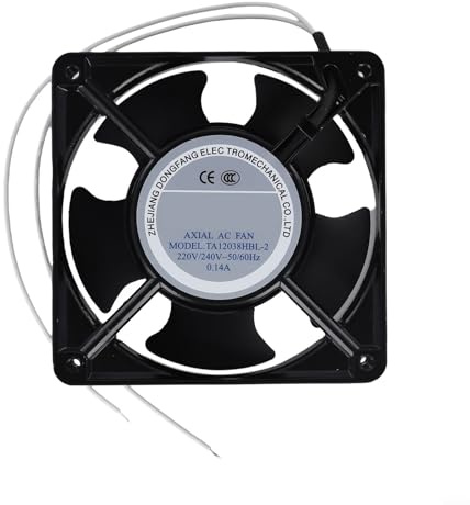 Ventilador axial para chimenea, cuchillas de metal de alta temperatura, inserto de casete TA12038 220 V, ventilador de refrigeración para ventilación de gabinete de horno