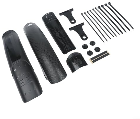 Juego de guardabarros delantero y trasero para bicicleta de 26 pulgadas, 27.5 pulgadas, 29 pulgadas, nailon PP con herramienta, instalación compatible con ancho de neumático de 50 a 70 mm