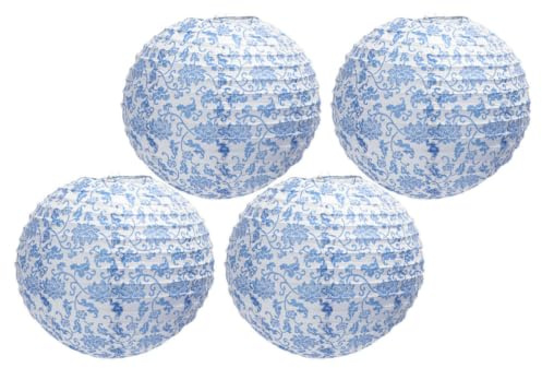 4pcs Uncolored Foldable Paper Lantern Lampshade for Pendant Lights | Cotton Paper and Steel Wire, Easy to Install, DIY Use for Recreational Corner, Simple Crafted Finish