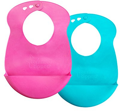 Tommee Tippee Explora Easi Roll Bib, Pink and Purple, 2 Count