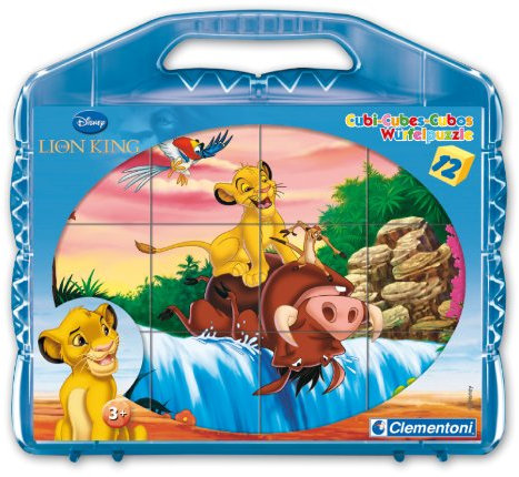 Clementoni 41141.2 - Würfelpuzzle Lion King 12 teilig