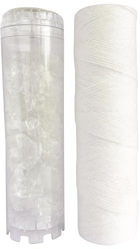 AQUAWATER - 105008 - Kit standard - 1 filtrante bobinée 20 microns et 1 anticalcaire pour filtrer les impuretés contenues dans l’eau- Pour bol de taille standard 10 - Fabriqué en France