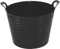 KetoPlastics 42 Litre Heavy Duty Large Flexi Tub Garden Home Flexible Colour Plastic Storage Container Bucket Flex Tub- MADE IN U.K (Black)
