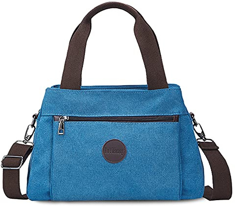 FANDARE Donna Borsa Tracolla Tela Borsa a Mano Borsa Spalla Borse e Messenger per 10.5 Pollice Tablet Borse Tote da donna Grande Shopping Viaggio Partito Work Pochette Crossbody Bag Blue