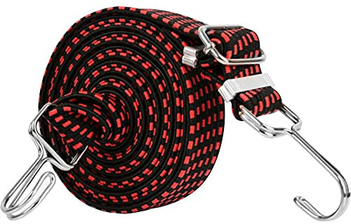 YUNTAN Corde elastiche piatte regolabili (3 metri),cinghie elastiche con fibbia e ganci in metallo di lunghezza regolabile per carrelli a mano, carichi pesanti, portapacchi, campeggio, giardinaggio